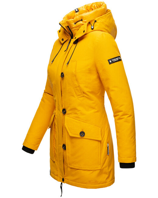 Navahoo Freezestoorm damen Winterjacke mit Kapuze, gelb