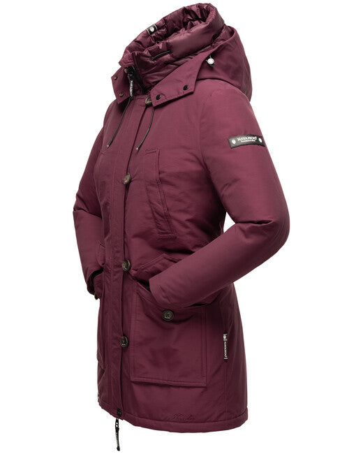 Navahoo Freezestoorm damen Winterjacke mit Kapuze, weinrot