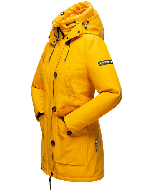 Navahoo Freezestoorm damen Winterjacke mit Kapuze, gelb
