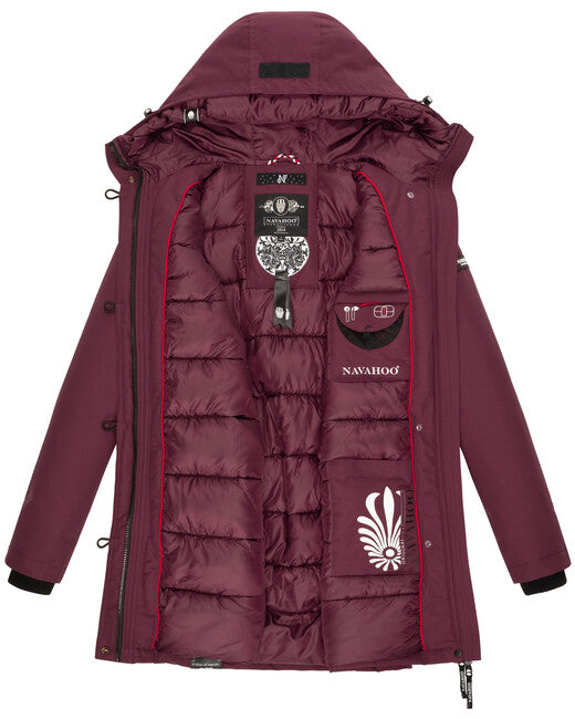 Navahoo Freezestoorm damen Winterjacke mit Kapuze, weinrot
