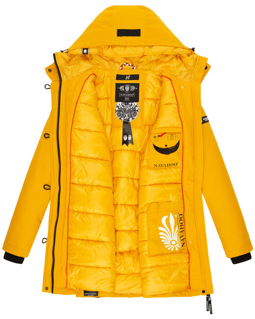 Navahoo Freezestoorm damen Winterjacke mit Kapuze, gelb