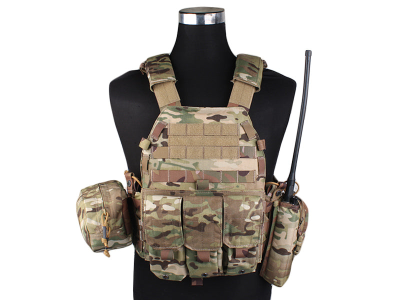 Emersongear LBT6094A plattenträger mit 3 taschen, multicam 500D