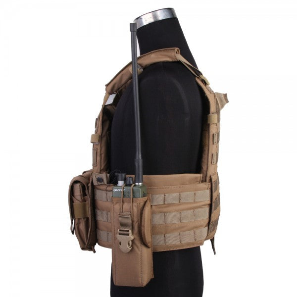 Emersongear LBT6094A plattenträger mit 3 taschen, coyote 500d