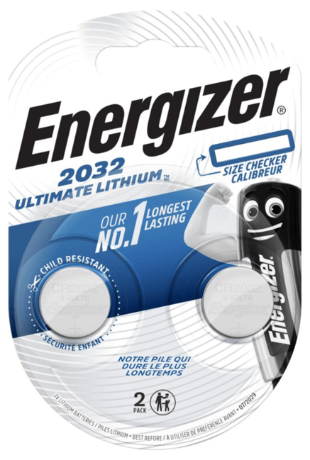 Energizer CR2032 Ultimate Lithium Knopfzellenbatterie BP2, 2St.