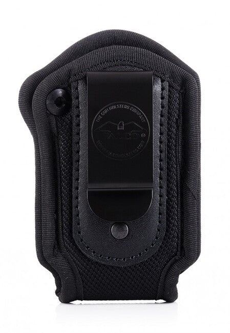 Falco F800 Nylon-Gürtelholster für Magazin mit Schnalle und Feststellschraube Glock 19, schwarz links
