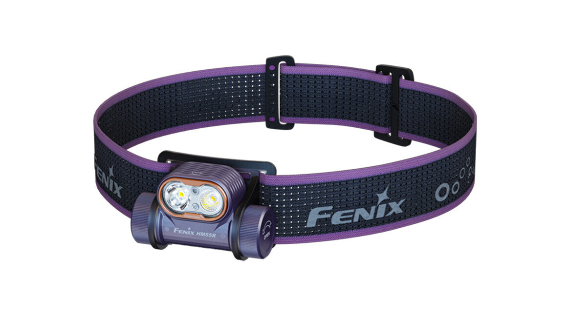 Fenix HM55R Wiederaufladbare Stirnlampe, dunkelviolett