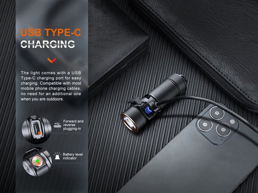 Fenix E18R V2.0 GE Rechargeable Flashlight, Black