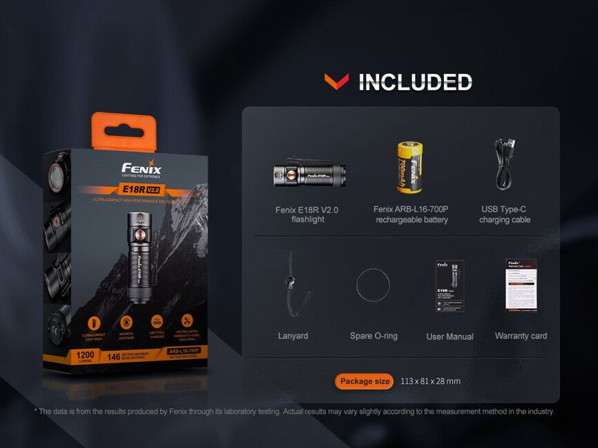 Fenix E18R V2.0 GE Rechargeable Flashlight, Nebula