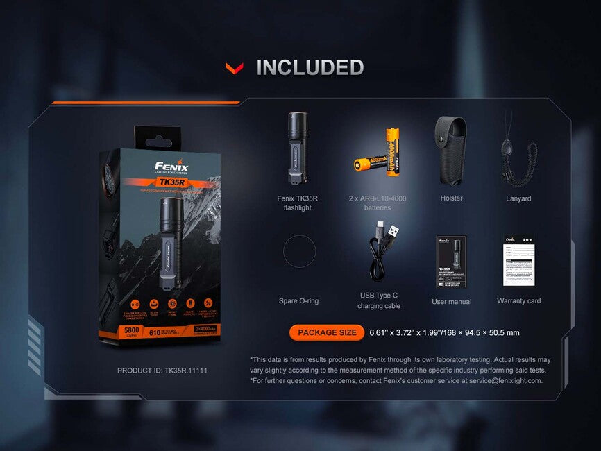 Fenix Tk35r wiederaufladbare led-taschenlampe (5800 lumen)