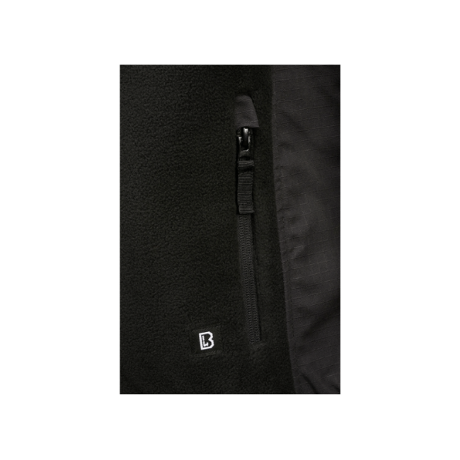 Brandit Fleece-Jacke Ripstop, schwarz