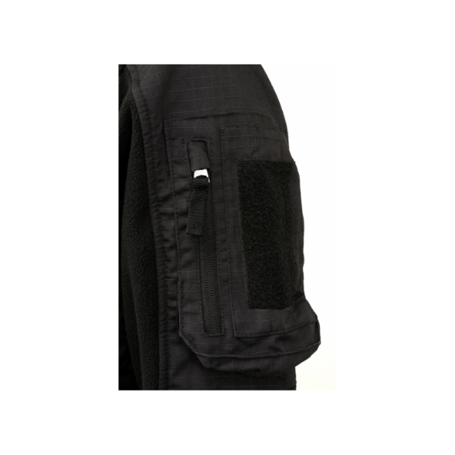 Brandit Fleece-Jacke Ripstop, schwarz