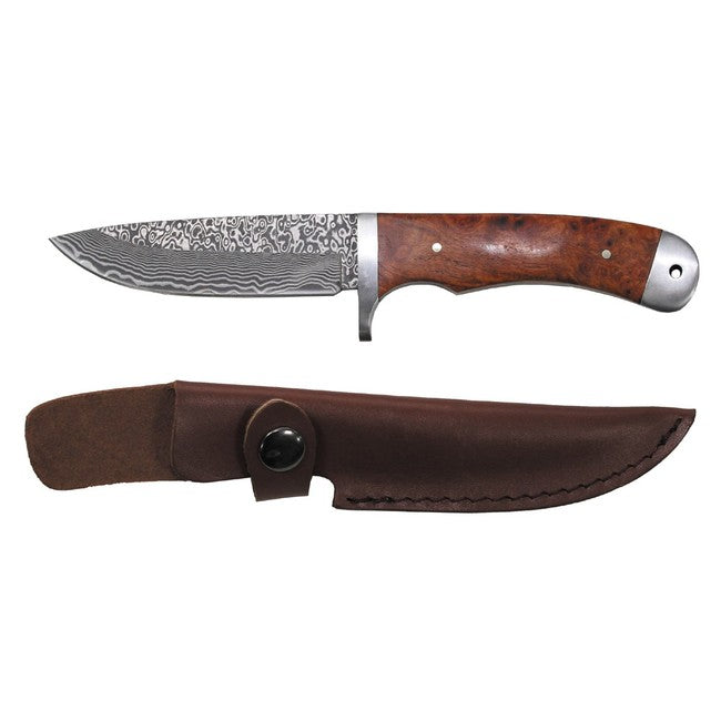 Fox Outdoor Damastmesser in Lederscheide