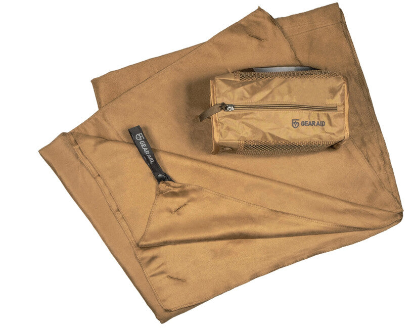 GearAid Microfiber Towel Mikrofaser-Handtücher mit antimikrobieller Behandlung 50 x 100 cm Coyote