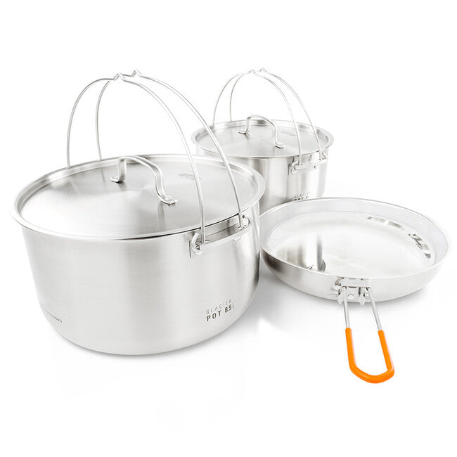 GSI Outdoors Glacier Stainless Truppenkochset 5 l + 8,5 l