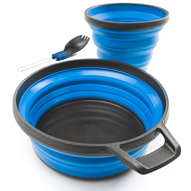 GSI Outdoors Faltbares Besteckset für 1 Person 650 ml, blau