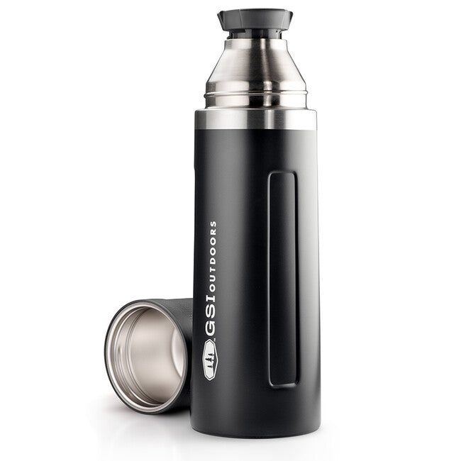 GSI Outdoors Thermos Glacier Edelstahl-Vakuumflasche 1 l, schwarz