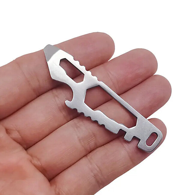 DRAGOWA Tactical Keychain Multitool, Sandstone/Silver