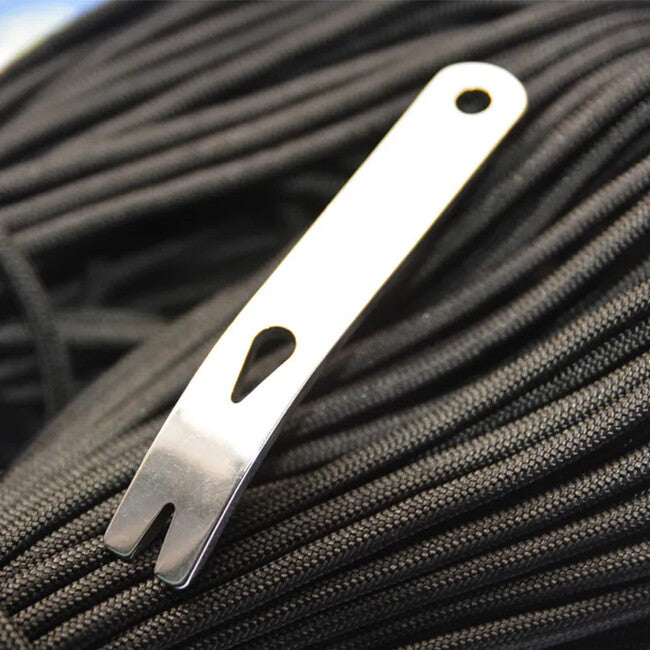 DRAGOWA Tactical Mini Stainless Steel Key Pry Bar Otter, Silver