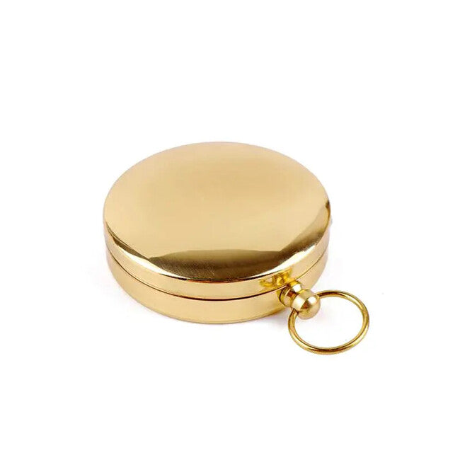 DRAGOWA Tactical Luma Pocket Brass Compass with Luminescence, Gold