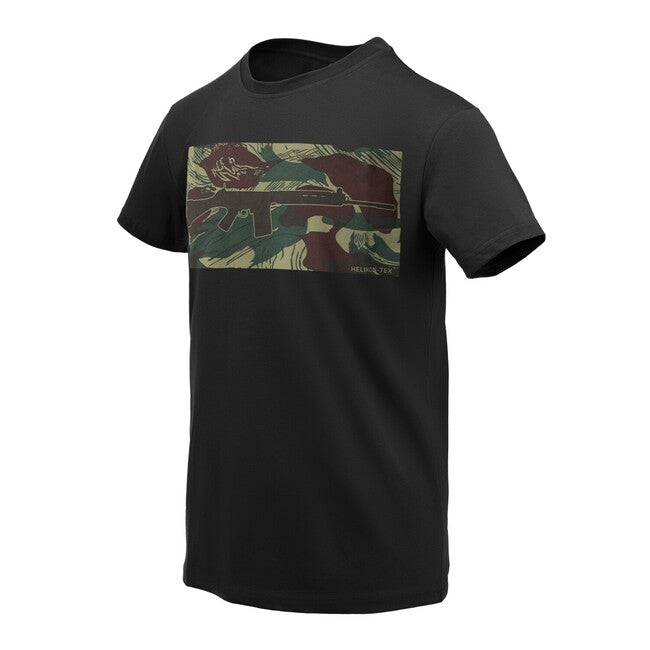 Helikon-Tex FN FAL Baumwoll-Kurz-T-shirt, schwarz/rhodesian camo
