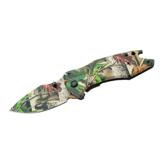Herbertz Einhandtaschenmesser 6cm, edelstahl, naturmotiv, flaschenöffner