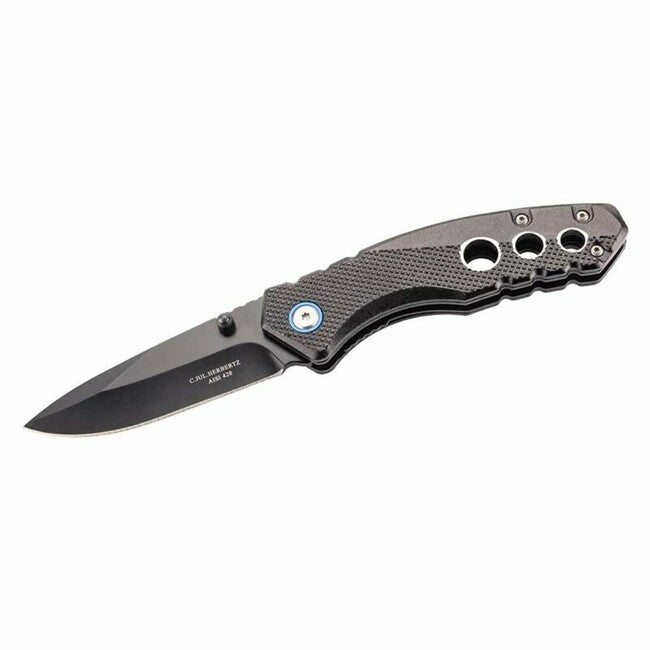 Herbertz Einhand-taschenmesser 7,5cm, aluminium, schwarz
