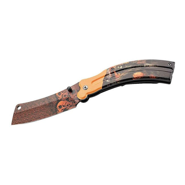 Herbertz Schnitter Einhandtaschenmesser 8,5cm, aluminium, schwarz-orange