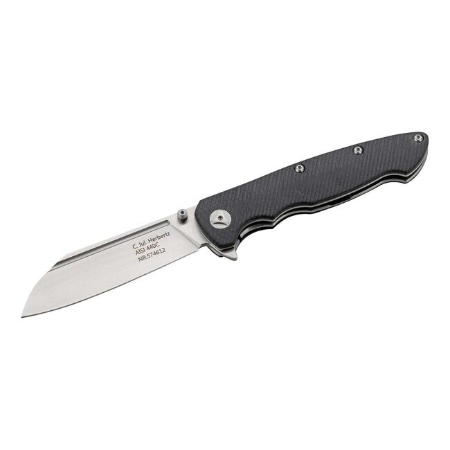 Herbertz Sheepfoot Einhand-taschenmesser 9cm, schwarz