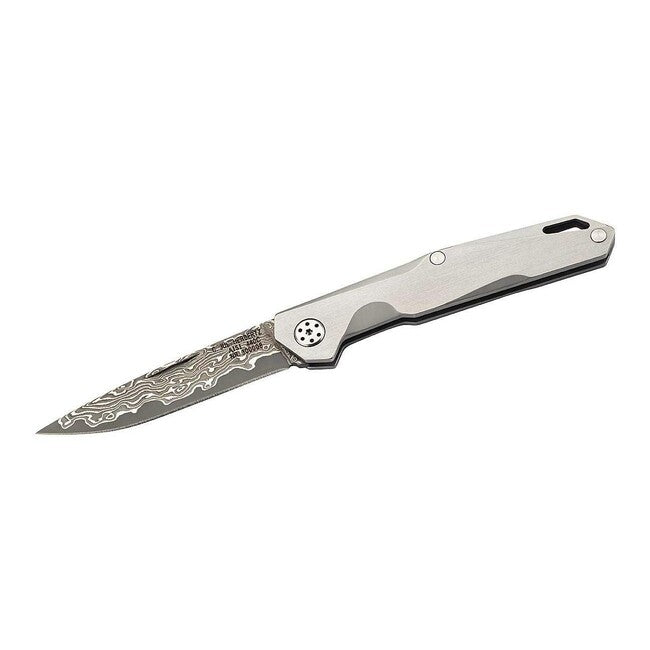 Herbertz Damast taschenmesser pocket neck knife 6,2cm, mattierter Edelstahl