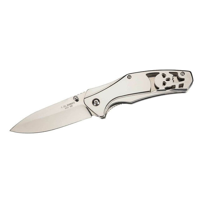 Herbertz 9 cm taschenmesser Vollstahl Totenkopfdesign