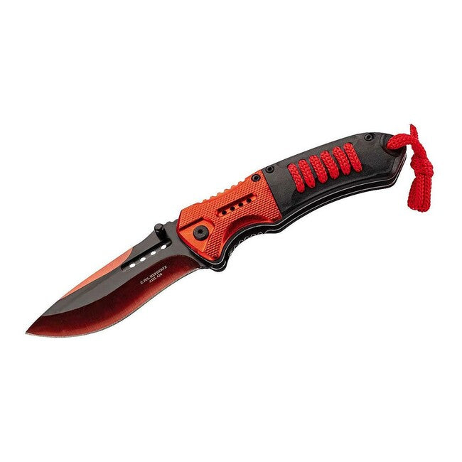 Herbertz taschenmesser 9cm, aluminium und kunststoff, schwarz und rot