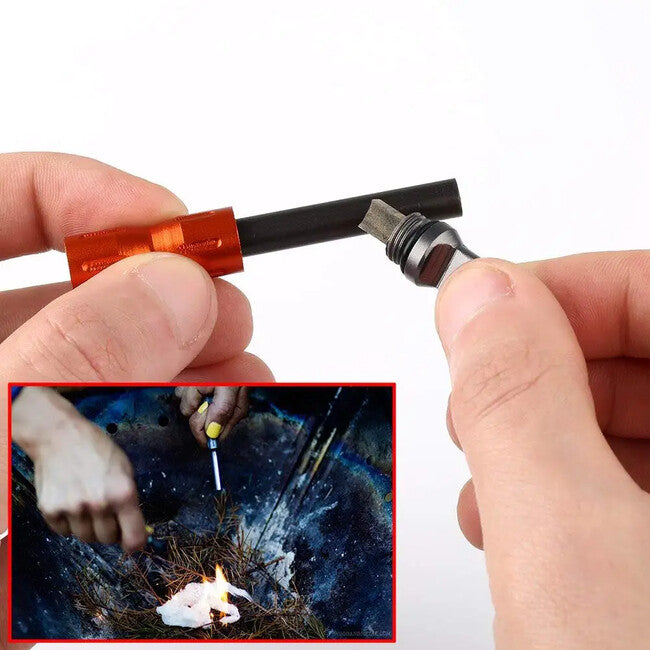 DRAGOWA Tactical Pocket Waterproof Magnesium Firestarter Redflame, Orange