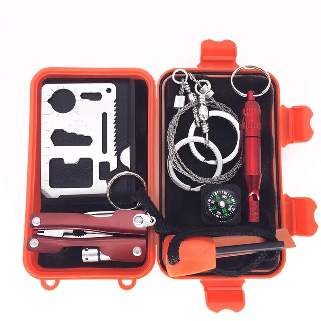 DRAGOWA TACTICAL Outdoor Überlebenskit 7in1, orange