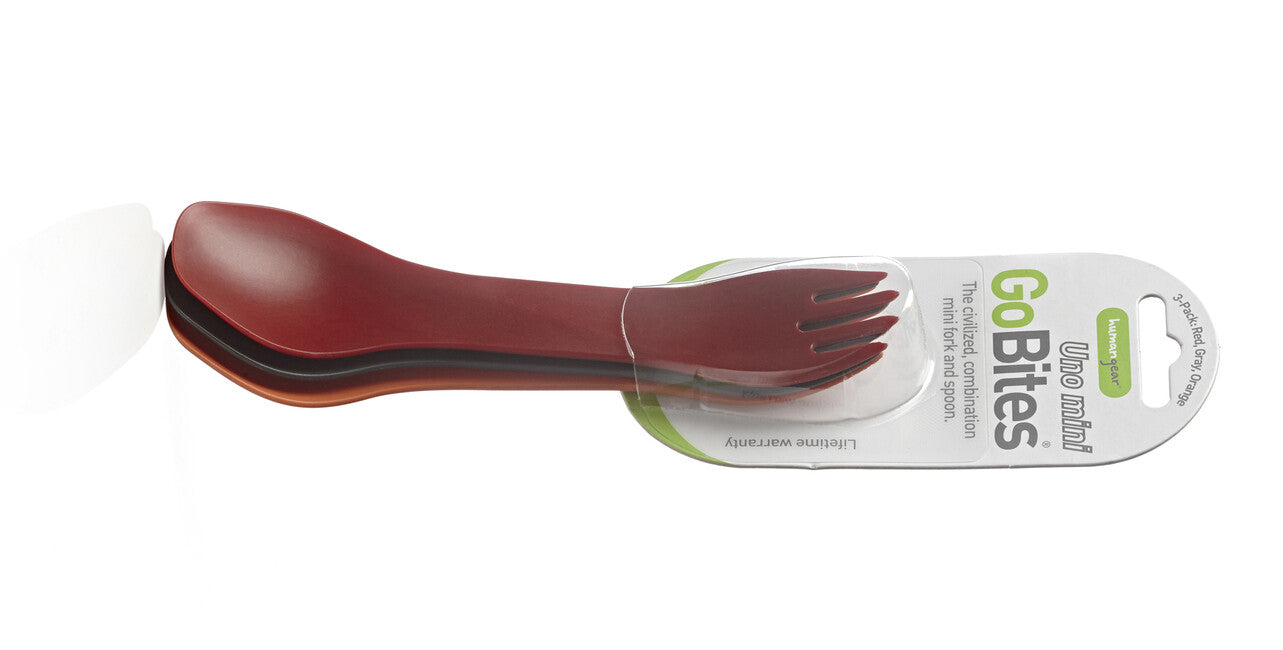 Humangear GoBites UNO besteck mini 3 Stück rot, grau, orange