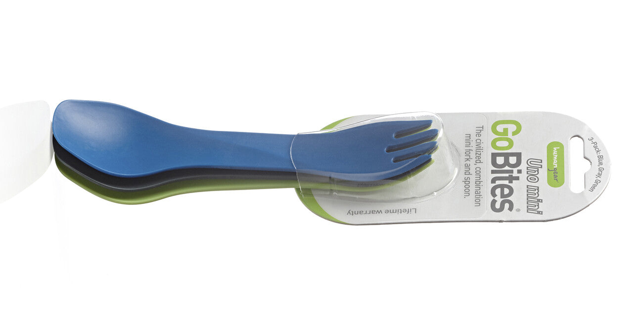 Humangear GoBites UNO besteck Mini 3 Stück blau, grau, grün