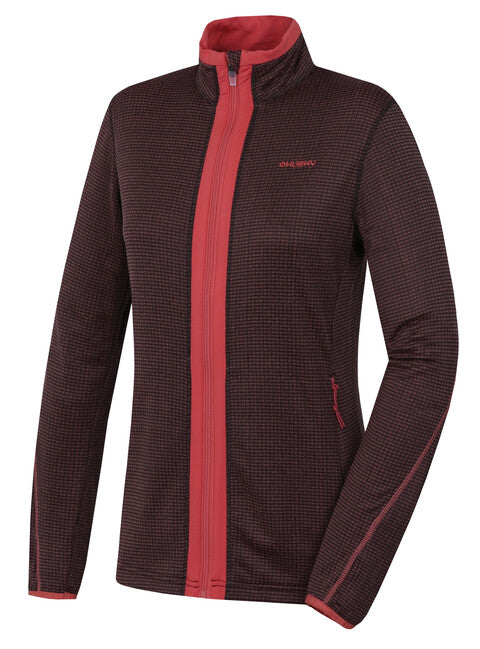 HUSKY Artic Zip Damen-Sweatshirt mit Reißverschluss, dunkelgrau/weinrot