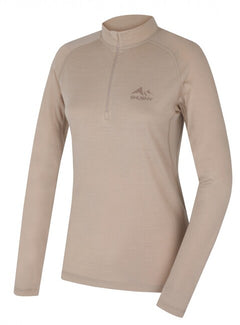 HUSKY Merow Zip Damen-Thermo-T-Shirt mit Reißverschluss, beige