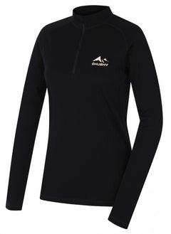 HUSKY Merow Zip Damen-Thermoshirt mit Reißverschluss, schwarz