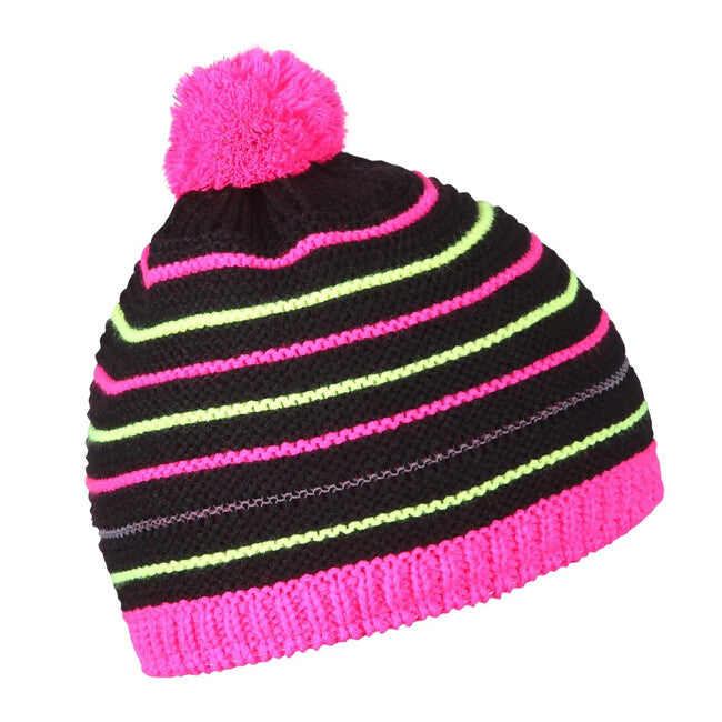 HUSKY Cap 34 kindermütze, schwarz/neonrosa