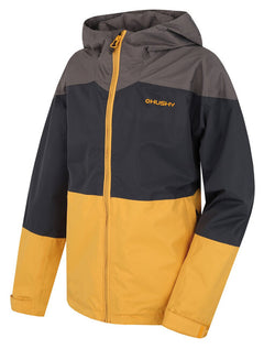 HUSKY Nicker K Kinder-Hardshelljacke, dunkelgrau/hellsenf