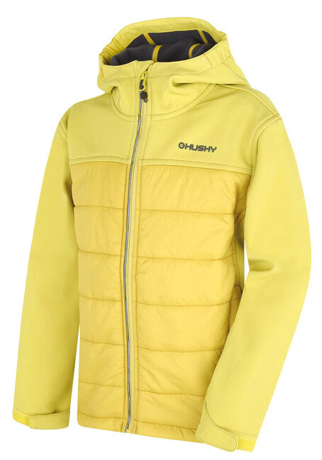 HUSKY Swany K kids' padded softshell jacket, lime green