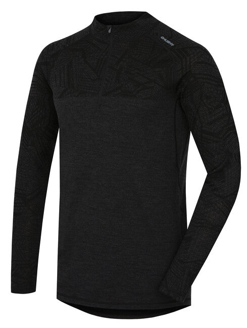 HUSKY Merino Rollkragenpullover mit Reißverschluss thermounterwäsche, schwarz