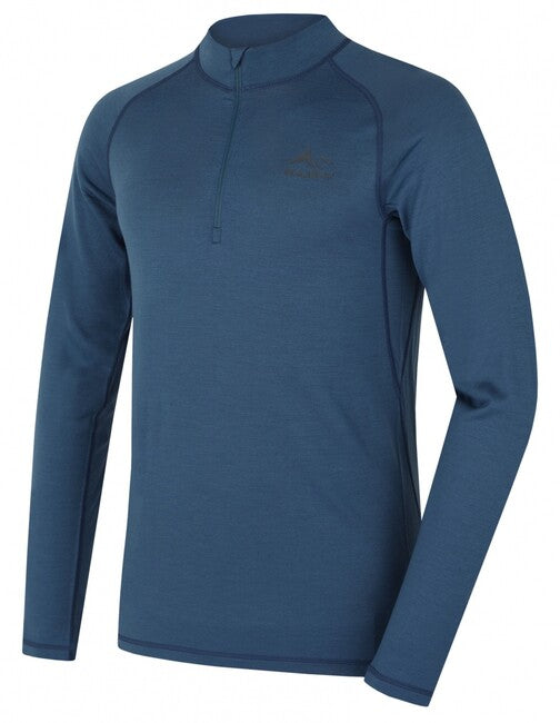 HUSKY Merow Zip herren thermo-shirt mit reißverschluss, blau