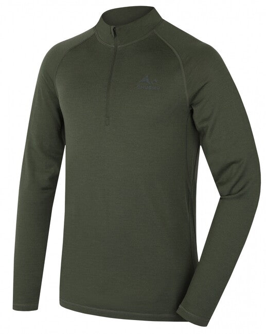 HUSKY Merow Zip herren thermoshirt mit reißverschluss, grün