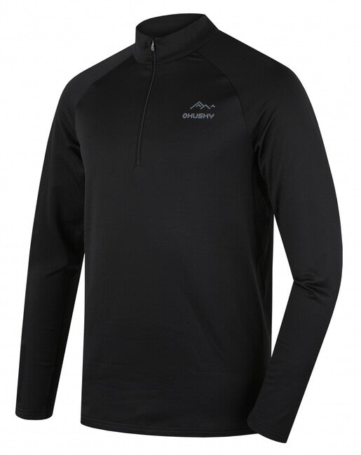 HUSKY Tromi Zip herren thermo-shirt mit reißverschluss, schwarz