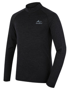 HUSKY Merino Merow Zips Long Sleeve T-Shirt, Black