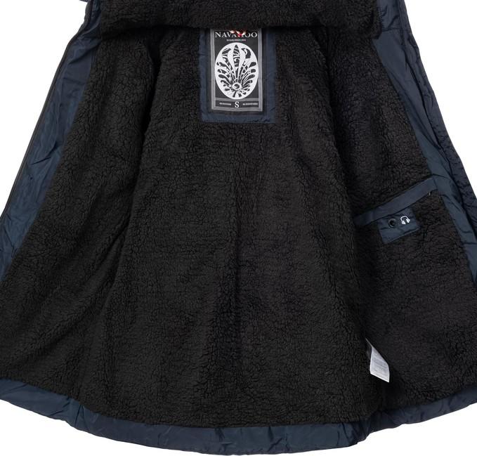 Navahoo Adele damen Winterjacke mit Kapuze, dunkelblau