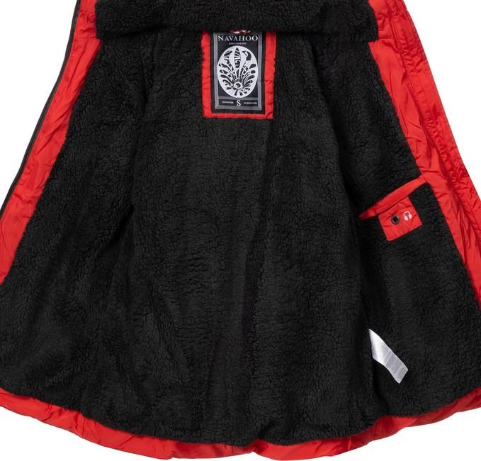 Navahoo Adele damen Winterjacke mit Kapuze, rot