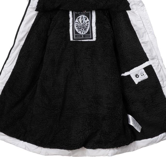 Navahoo Adele damen winterjacke mit kapuze, weiß