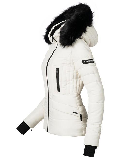 Navahoo Adele damen winterjacke mit kapuze, weiß